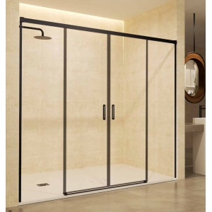 SBX_Imex Mampara de ducha frontal corredera Stylo 2F + 2C Negra