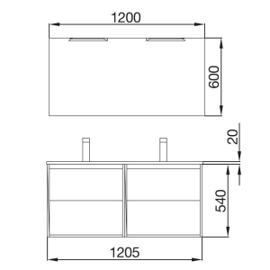 Mueble baño suspendido Noja 4C de Salgar 120-140 - Imagen 6