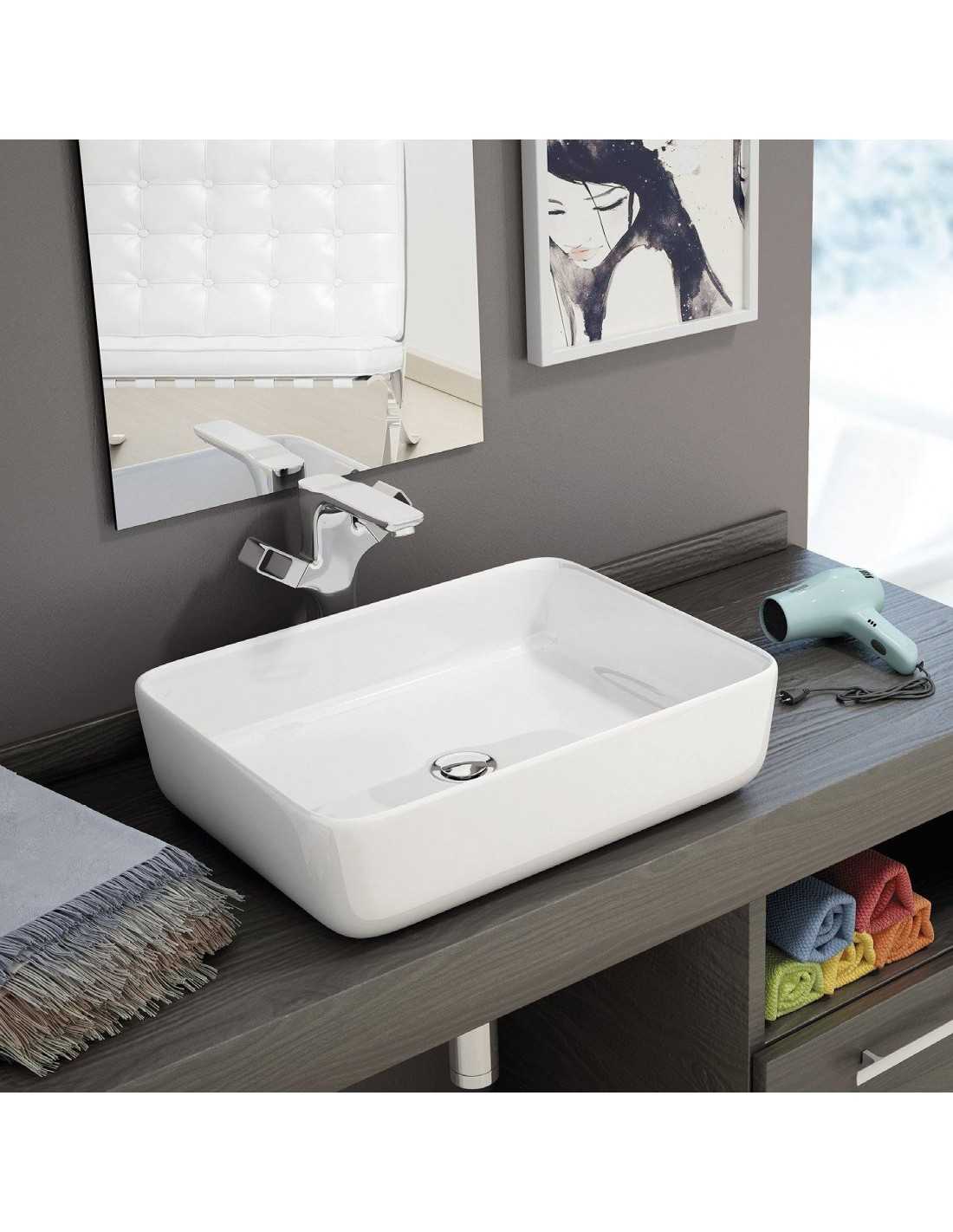 lavabo-de-ceramica-sobre-encimera-blanco-brillo-son-rebosadero-50-x-40-cm Lavabo de cerámica sobre encimera Iris Blanco Brillo Sin Rebosadero 50 x 40 cm