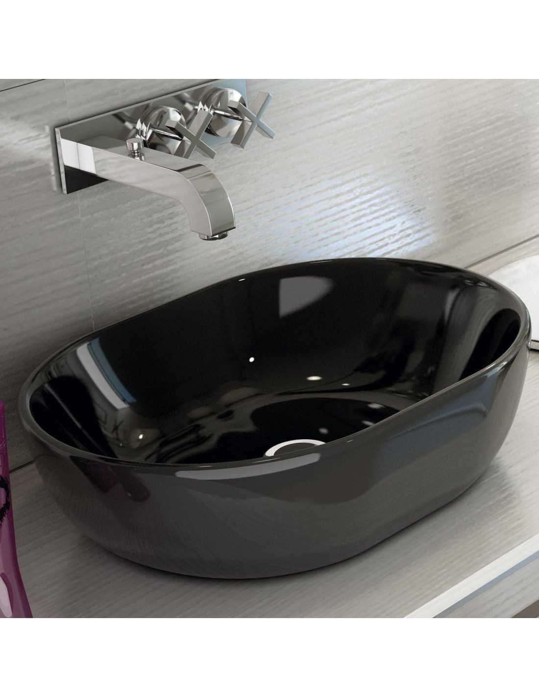 lavabo-porcelana-monaco-negro-brillo-sin-rebosadero-48x35-cm Lavabo Porcelana Monaco Negro Brillo Sin Rebosadero 48×35 cm