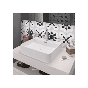 Lavabo Porcelana Sil Blanco Brillo Con Rebosadero 50×42 cm