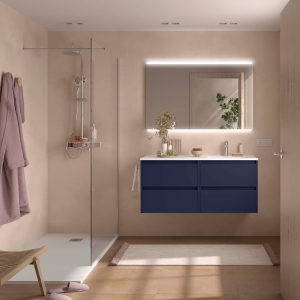 Mueble baño suspendido Noja 4C de Salgar 120 lavabo desplazado