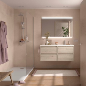 Mueble baño suspendido Noja 4C de Salgar 120 lavabo desplazado - Imagen 3