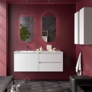 Mueble baño suspendido Noja 2P+2C de Salgar 120 Lavabo Desplazado - Imagen 9