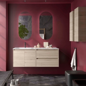 Mueble baño suspendido Noja 2P+2C de Salgar 120 Lavabo Desplazado - Imagen 3
