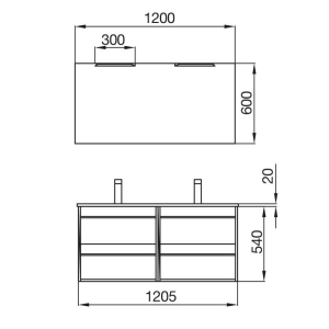 Mueble baño suspendido ATTILA de Salgar 120 - Imagen 2