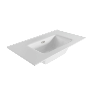 Lavabo ETNA porcelana BLANCO MATE 80-100-120 2s Sin orificio de para grifo - Imagen 2