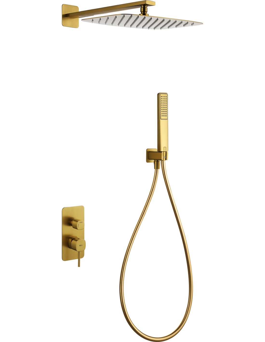 CONJUNTO DUCHA MONOMANDO EMPOTRADO FIRENZE ORO CEPILLADO GPF065/OC CONJUNTO DUCHA MONOMANDO EMPOTRADO FIRENZE ORO CEPILLADO GPF065/OC - Imagen 1