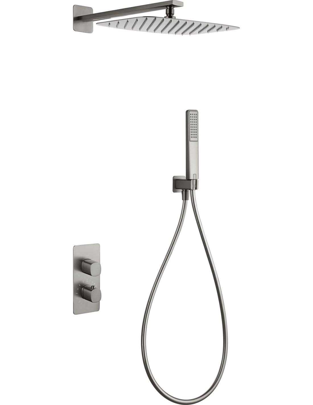 CONJUNTO DUCHA TERMOSTÁTICO EMPOTRADO FIRENZE NÍQUEL CEPILLADO GTF065/NQ CONJUNTO DUCHA TERMOSTÁTICO EMPOTRADO FIRENZE NÍQUEL CEPILLADO GTF065/NQ - Imagen 1