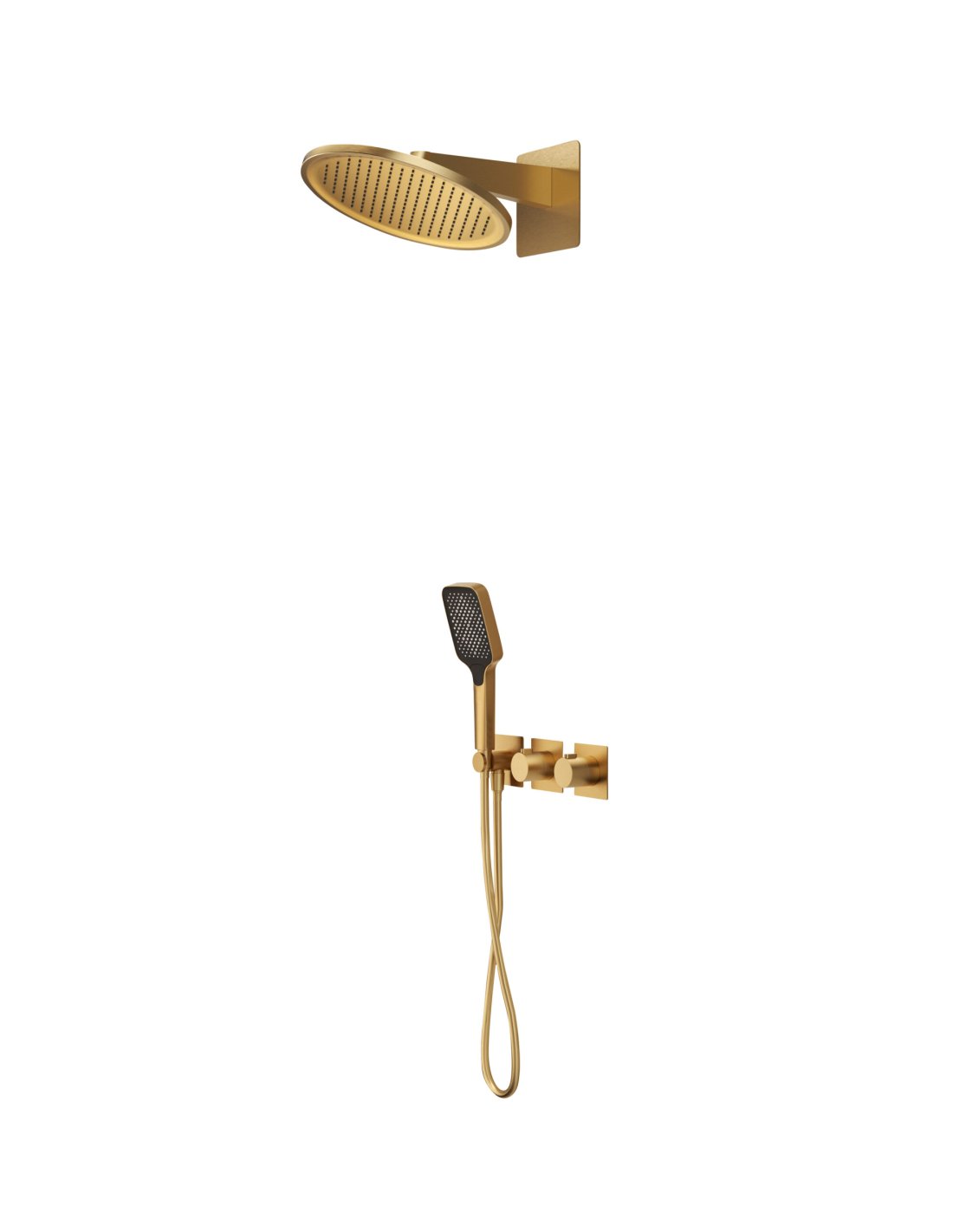 CONJUNTO DUCHA TERMOSTÁTICO EMPOTRADO INARI ORO CEPILLADO GTI067/OC CONJUNTO DUCHA TERMOSTÁTICO EMPOTRADO INARI ORO CEPILLADO GTI067/OC - Imagen 1