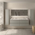 SALGAR KIRA Mueble de baño suspendido 160 Lavabo Vilna 2 pozas Solid Surface