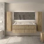 SALGAR KIRA Mueble de baño suspendido 160 Lavabo Vilna 2 pozas Solid Surface - Imagen 4