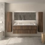 SALGAR KIRA Mueble de baño suspendido 160 Lavabo Vilna 2 pozas Solid Surface - Imagen 5