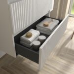 SALGAR KIRA Mueble de baño suspendido 140 Lavabo Toscana 2 pozas Carga Mineral - Imagen 6