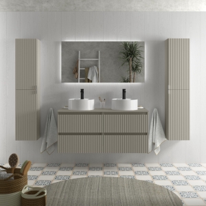 SALGAR KIRA Mueble de baño suspendido 120 Lavabo Lisboa 2 pozas - Imagen 2