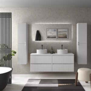 SALGAR KIRA Mueble de baño suspendido 140 Lavabo Lisboa 2 pozas