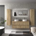 SALGAR KIRA Mueble de baño suspendido 140 Lavabo Lisboa 2 pozas - Imagen 3