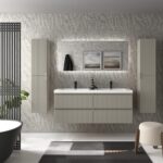 SALGAR KIRA Mueble de baño suspendido 140 Lavabo Toscana 2 pozas Carga Mineral - Imagen 2
