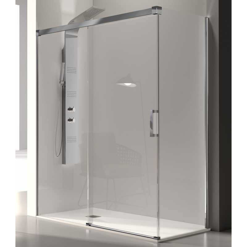 Glase Gs102 Plata 1 Mampara frontal fijo con puerta corredera GLASÉ de Kassandra (lateral opcional)