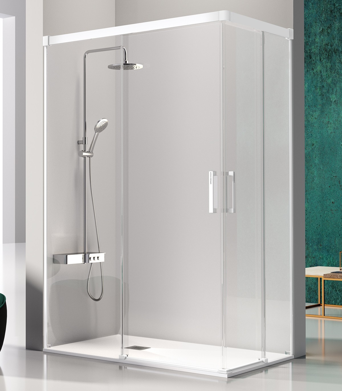 Glase Gs607 Blanco 1 Mampara Angular KASSANDRA GLASÉ GS607 Blanco