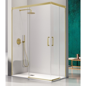 Mampara Angular KASSANDRA GLASÉ GS607 Oro Cepillado