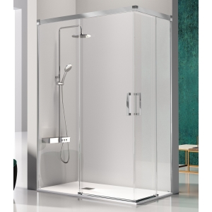 Mampara Angular KASSANDRA GLASÉ GS607 Plata Brillo